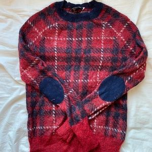 J.crew wool red checkered sweater